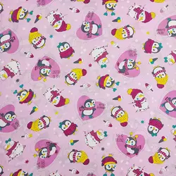 پارچه ملحفه عروسکی طرح پنگوئن کد 170 - مترینوشاپ