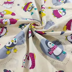 پارچه ملحفه عروسکی طرح پنگوئن کد 300 - مترینوشاپ