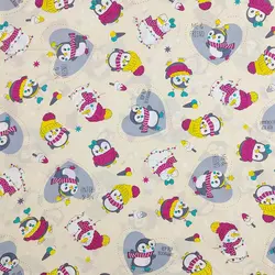 پارچه ملحفه عروسکی طرح پنگوئن کد 300 - مترینوشاپ