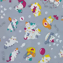 پارچه ملحفه عروسکی طرح پیشی کد 110 - مترینوشاپ