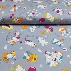 پارچه ملحفه عروسکی طرح پیشی کد 110 - مترینوشاپ