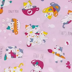 پارچه ملحفه عروسکی طرح پیشی کد 170 - مترینوشاپ