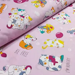 پارچه ملحفه عروسکی طرح پیشی کد 170 - مترینوشاپ