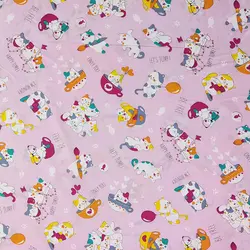 پارچه ملحفه عروسکی طرح پیشی کد 170 - مترینوشاپ