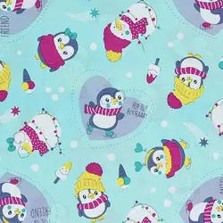 پارچه ملحفه عروسکی طرح پنگوئن کد 145 - مترینوشاپ