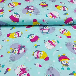 پارچه ملحفه عروسکی طرح پنگوئن کد 145 - مترینوشاپ