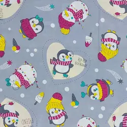 پارچه ملحفه عروسکی طرح پنگوئن کد 110 - مترینوشاپ