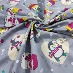 پارچه ملحفه عروسکی طرح پنگوئن کد 110 - مترینوشاپ