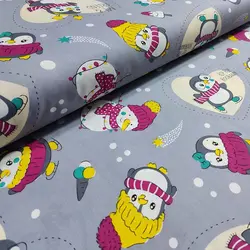 پارچه ملحفه عروسکی طرح پنگوئن کد 110 - مترینوشاپ