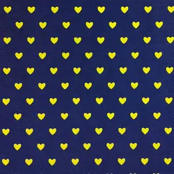 پارچه ملحفه طرح قلب کد 1918 سرمه ای زرد