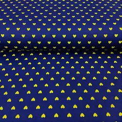 پارچه ملحفه طرح قلب کد 1918 سرمه ای زرد