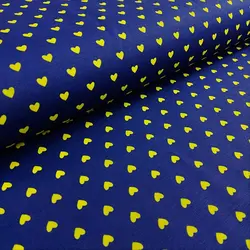 پارچه ملحفه طرح قلب کد 1918 سرمه ای زرد