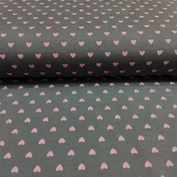 پارچه ملحفه طرح قلب کد 0170 طوسی صورتی