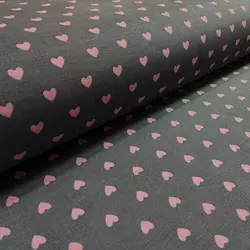 پارچه ملحفه طرح قلب کد 0170 طوسی صورتی