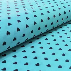 پارچه ملحفه طرح قلب کد 140 آبی طوسی