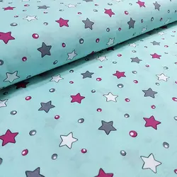 پارچه ملحفه طرح کهکشان کد 145 سبز آبی