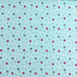 پارچه ملحفه طرح کهکشان کد 145 سبز آبی