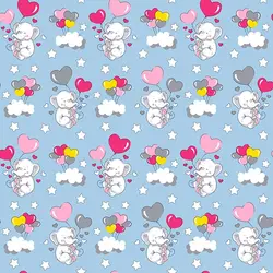 پارچه ملحفه طرح الفنت کد 140 آبی