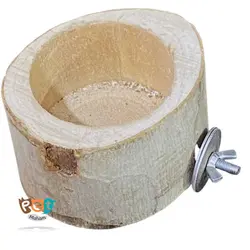 ظرف غذای پرنده مدل کاسه چوبی