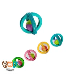 اسباب بازی پرنده مدل توپ چوبی زنگوله دار