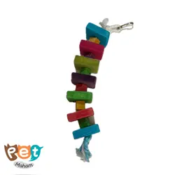 اسباب بازی پرنده مدل آویز جویدنی با رنگ خوراکی مدل آویز بنجی کد 947