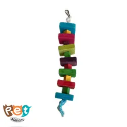 اسباب بازی پرنده مدل آویز جویدنی با رنگ خوراکی مدل آویز بنجی کد 947