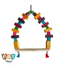 اسباب بازی پرنده مدل تاب بازی زنگوله دار  با رنگ خوراکی مناسب انواع پرنده 943