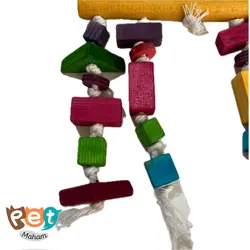 اسباب بازی پرنده مدل اسباب بازی چوبی آویز دار آویز کوشا با رنگ خوراکی مناسب انواع پرنده کد 946