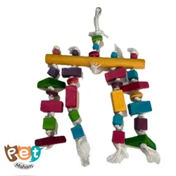 اسباب بازی پرنده مدل اسباب بازی چوبی آویز دار آویز کوشا با رنگ خوراکی مناسب انواع پرنده کد 946