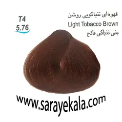 رنگ مو جوو قهوه ای تنباکویی روشن T4 به شماره 5.76 حاوی کراتین و ویتامین C