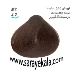رنگ مو جوو قهوه ای زیتونی متوسط M3 به شماره 4.2 حاوی کراتین و ویتامین C