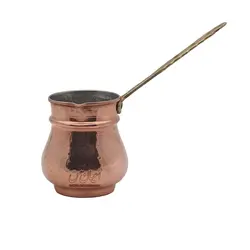 قهوه‌ جوش مسی مدل خمره‌ای دسته برنجی - اعیان مس