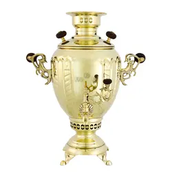 سماور زغالی عبدی مدل تخم مرغی خط دار