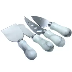 سرویس پنیر خوری استیل دسته طرح سنگی(ماربل)