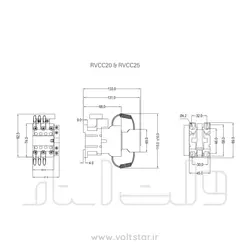 قیمت و مشخصات کنتاکتور خازنی ای بی ان (ABN-UK) 25 کیلوواری مدل RVCC2512