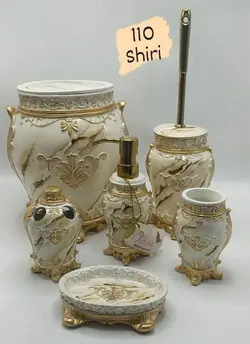 سرویس بهداشتی اکسسوری 6 پارچه رزین 110 شیری