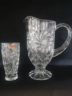 پارچ و لیوان بلور بوهمیا چک