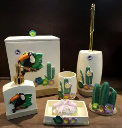 سرویس بهداشتی 6 پارچه رزین ( مدل جنگل