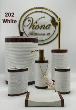 سرویس بهداشتی اکسسوری 6 پارچه رزین 202 سفید