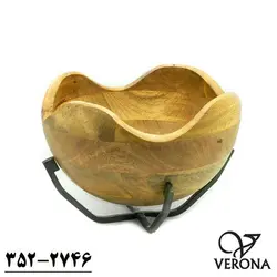 کاسه سالاد خوری چوبی با پایه فلزی - تیمچه کالا