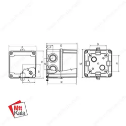 جعبه تقسیم با درب ABS سایز 100*120*120 پارسا مدل 12002