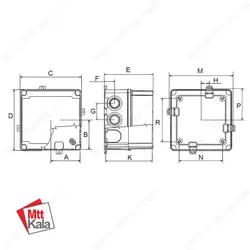 جعبه تقسیم با درب ABS سایز 120*160*160 پارسا مدل 16162