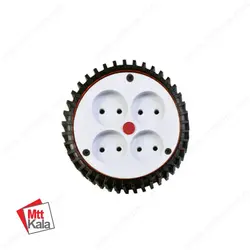پریز سیار 4 خانه پلاستیکی بدون کابل و ارت پارسا کد 107