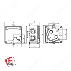 جعبه تقسیم 12000 پارسا با درب مات ABS سایز 70*120*120