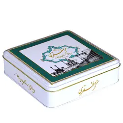 گز مظفری 40% مغز پسته لقمه‌ای مخصوص جعبه فلزی - 400 گرم