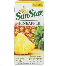 آبمیوه نی دار آناناس 200ml سان استار. 36ع