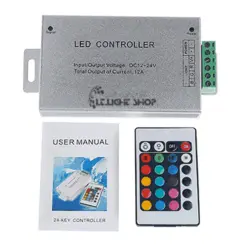 کنترلر RGB دوازده ولت 12آمپر 24کلید فلزی