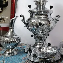 سماور گازی 6 لیتری 4 تکه مدل آینه عدسی
