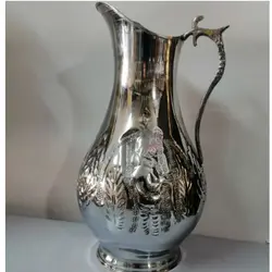 سماور ذغالی آتشی برنجی طرح گل با گالش و قندان و قاشق سرویس 19 تکه - گالری جهان نما