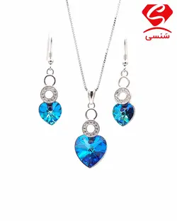 نیم ست نقره نگین سواروسکی